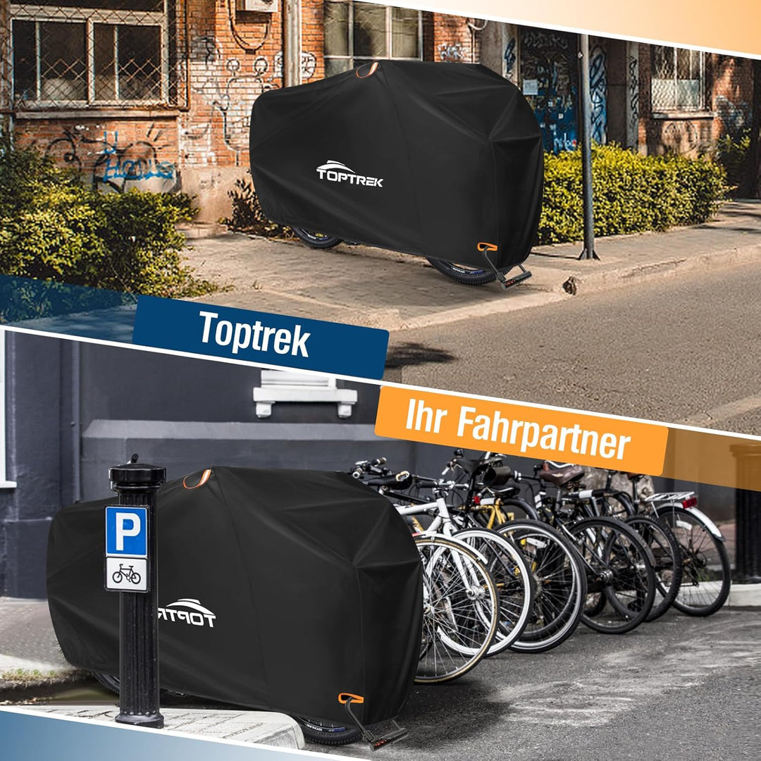 toptrek Fahrradabdeckung wasserdicht, Fahrradgarage 420D Hochwertige Qualität Oxford-Gewebe, Regensc