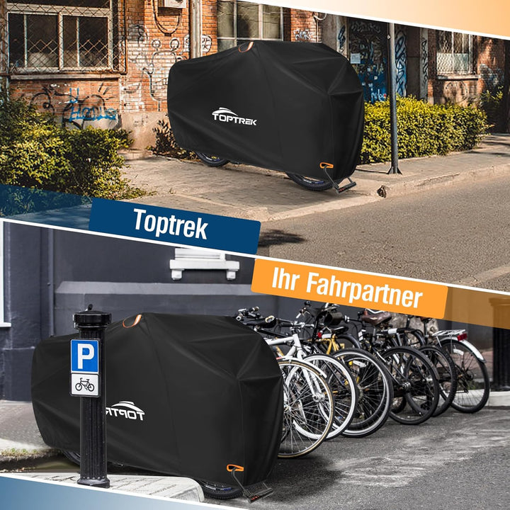 toptrek Fahrradabdeckung wasserdicht, Fahrradgarage 420D Hochwertige Qualität Oxford-Gewebe, Regensc