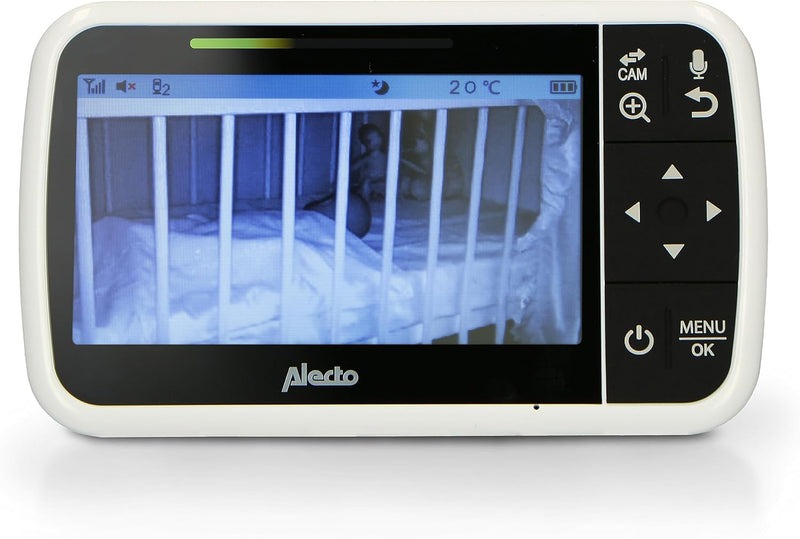 Alecto DVM149GN Babyphone mit Kamera und 4,3"-Farbbildschirm - Babyfon mit schwenkbarer Video Kamera