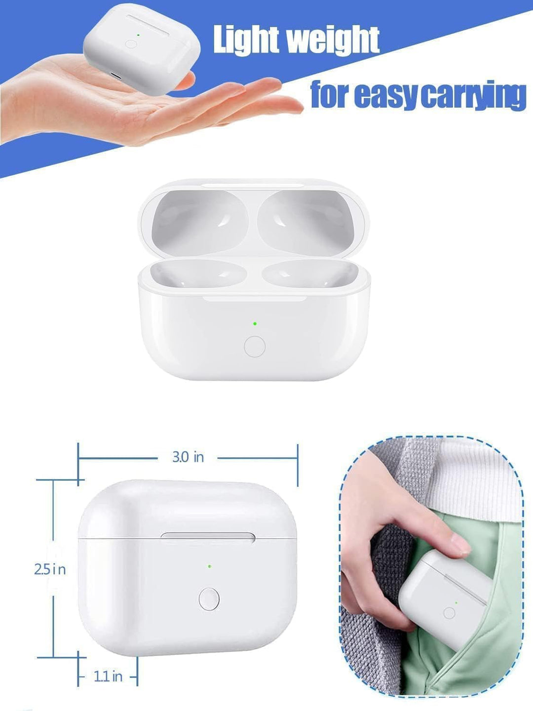 Kabellose Ladecase Kompatibel für Air Pods Pro und Air Pods Pro 2,Lightning Wired Wireless Charging