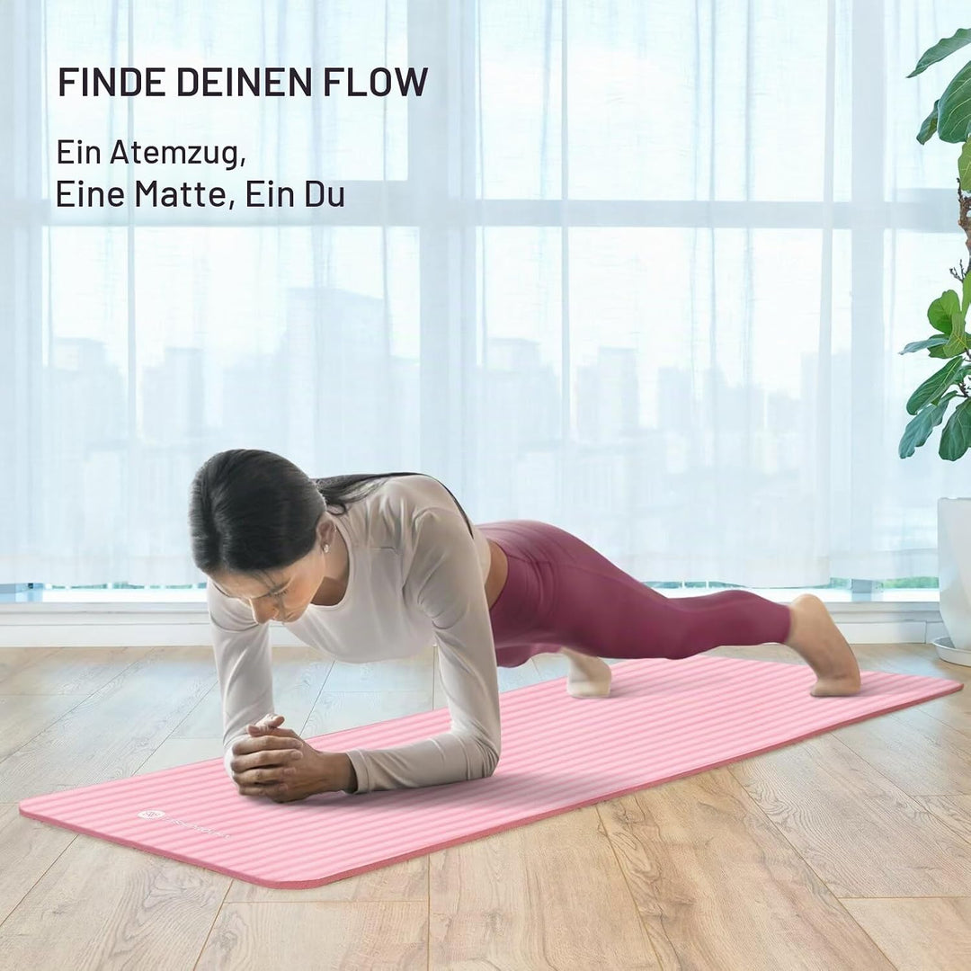 Yoga Matte Dicker, NBR Yogamatte Rutschfest Mit Tragegurt, Für Gymnastikmatte, Fitnessmatte, Sportma