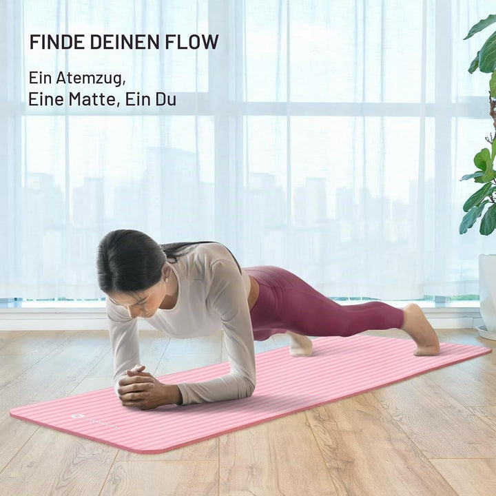 Yoga Matte Dicker, NBR Yogamatte Rutschfest Mit Tragegurt, Für Gymnastikmatte, Fitnessmatte, Sportma