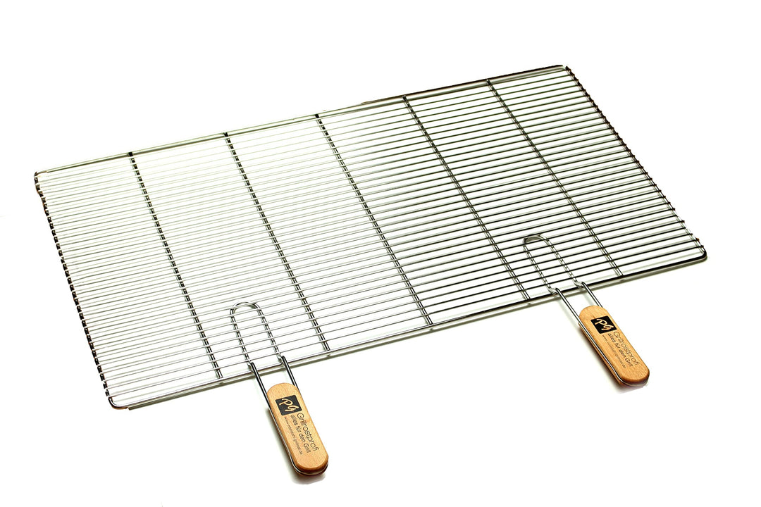 Edelstahl Rost Grillrost - rechteckig und rund - Grill Rost Grössenauswahl (82 x 43 cm mit Griffen),