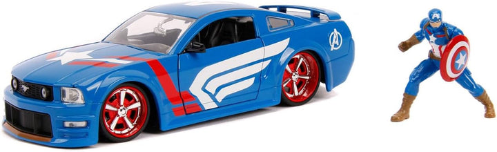 Jada Toys 253225007 Marvel, 2006 Ford Mustang GT, Spielzeugauto, Türen, Kofferraum, Motorhaube zum Ö