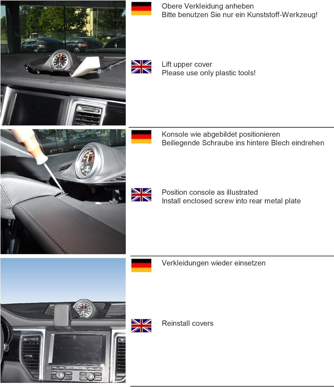 KUDA 6325 Halterung Kunstleder schwarz für Porsche Macan ab 2014, 6325