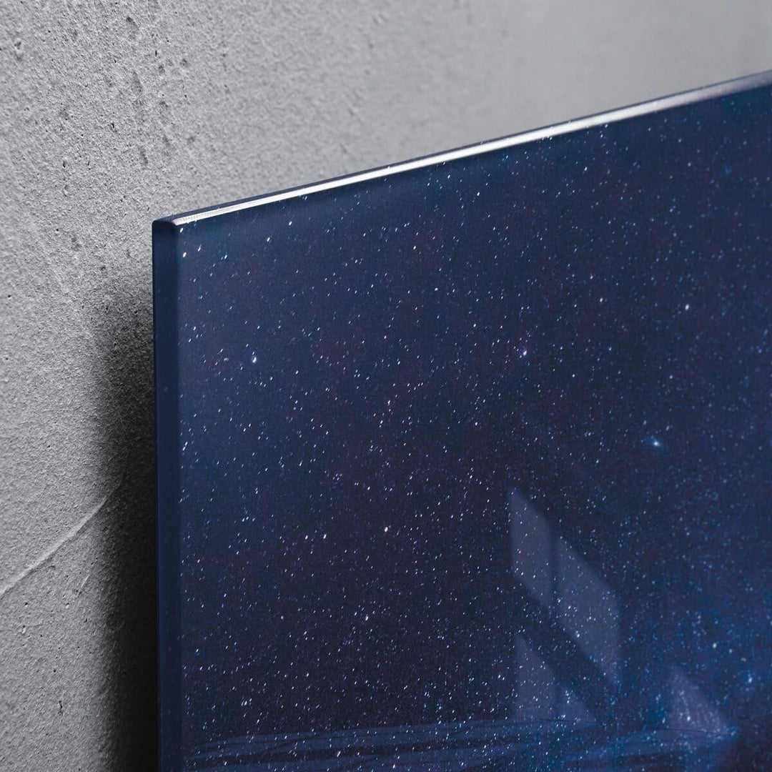 SIGEL GL273 Premium Glas-Magnettafel 48 x 48 cm Motiv Sternenhimmel blau hochglänzend, TÜV geprüft,