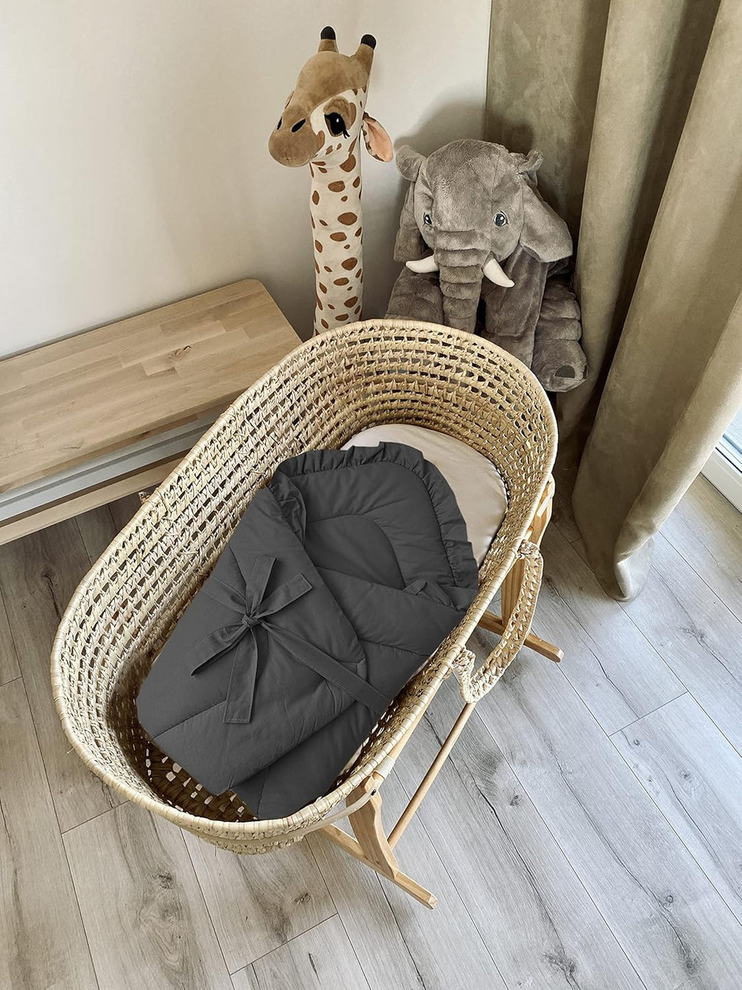 PIMKO Babyhörnchen mit rüschen Einschlagdecke Schlafsack Wickeltuch für Neugeborene und Kleinkinder