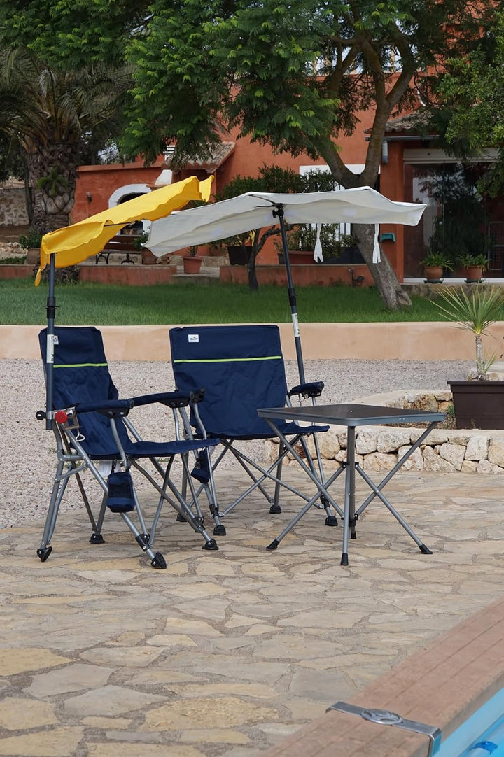 Mit Fächerschirm WEIS + GELB - Camping Reise -Set Holly&