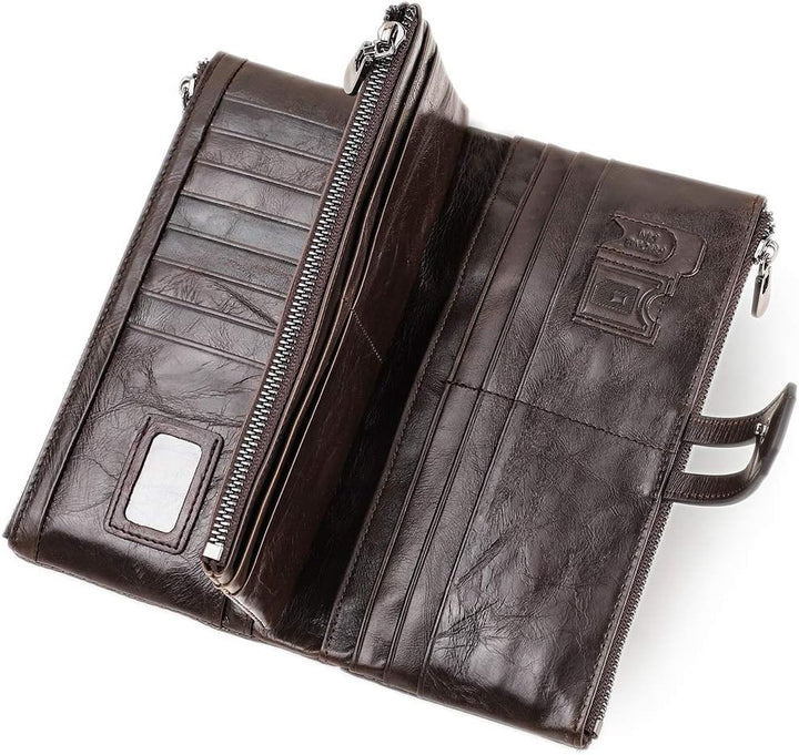 Contacts RFID Frauen Reissverschluss Brieftasche-Dame Karte Münzhalter Telefon Kupplung Geldbörse Ec