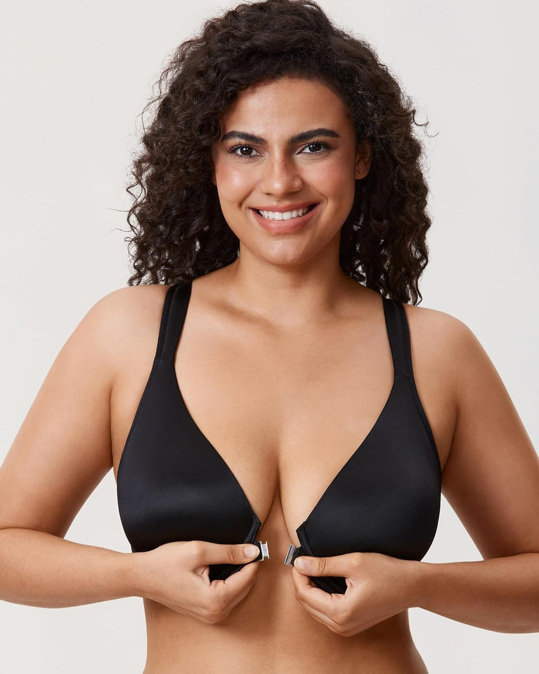 DELIMIRA Damen BH mit Vorderverschluss Seamless Bügel BHS Grosse Brüste Vollschalen Racerback Ungefü