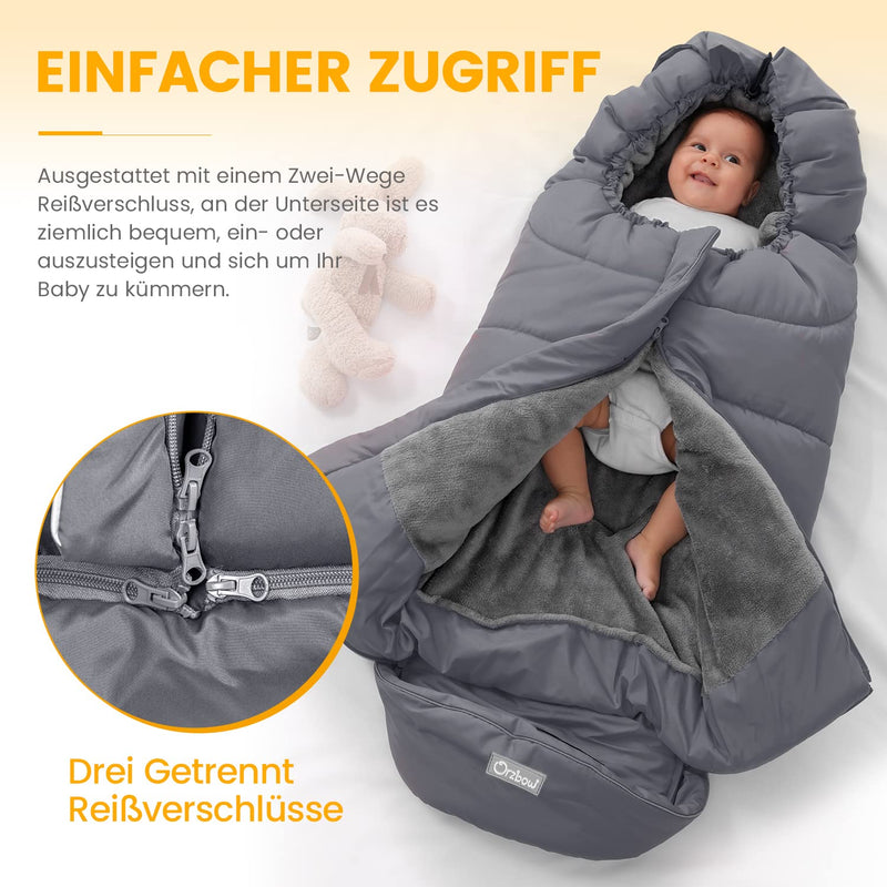 Orzbow Fusssack für Kinderwagen Buggy,Baby Fusssack Schlafsack,Babyfusssack für Babyschale,Winterfus