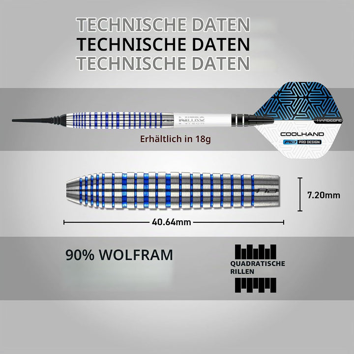RED DRAGON Luke Humphries TX Softip Serie Premium Wolfram Dart Set mit Flüge und Schäften 20G 3, 20G