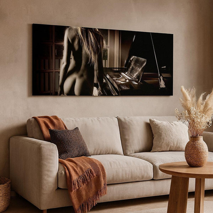 Wandbilder Dekoration Wohnzimmer Frau Nackt Geheimnis Panorama Bilder auf Leinwand 120x50cm Leinwand