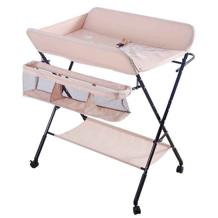Klappbarer Wickeltisch, Tragbarer Wickelkommode, Wickelauflage mit Sicherheitsgurt, Wickelkombinatio