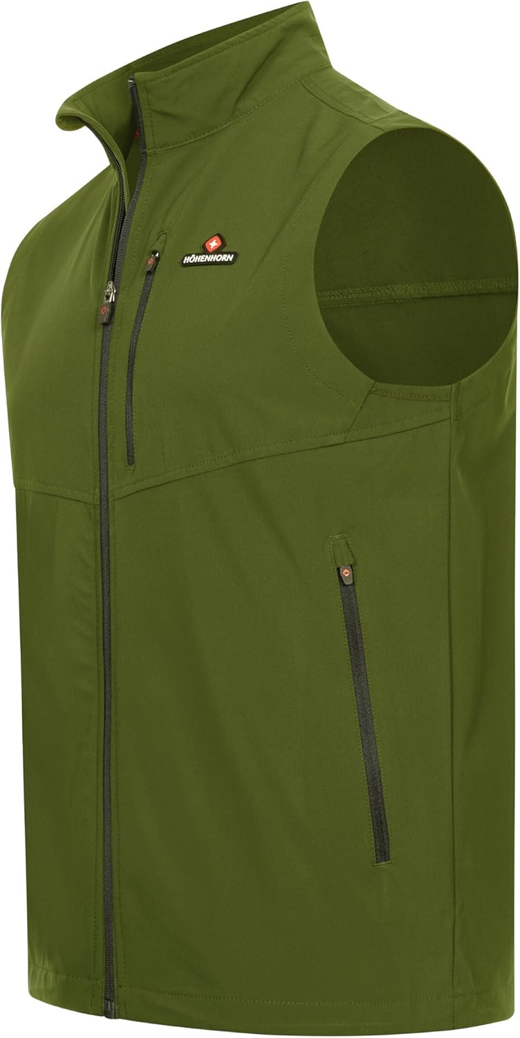 Höhenhorn Allalin Herren leichte Weste Softshell Outdoor Jogging Softshellweste Jacke S Grün, S Grün