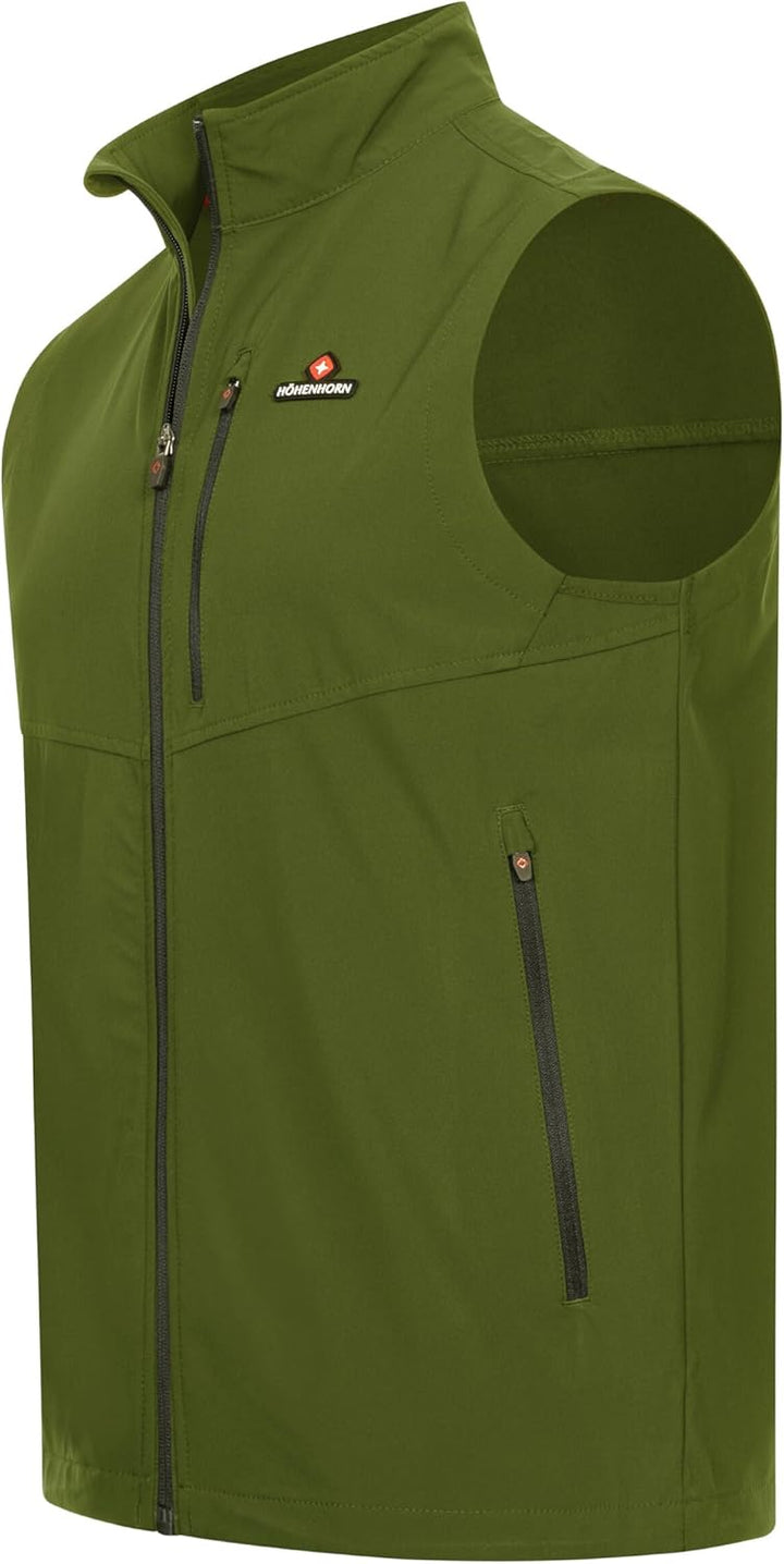 Höhenhorn Allalin Herren leichte Weste Softshell Outdoor Jogging Softshellweste Jacke S Grün, S Grün
