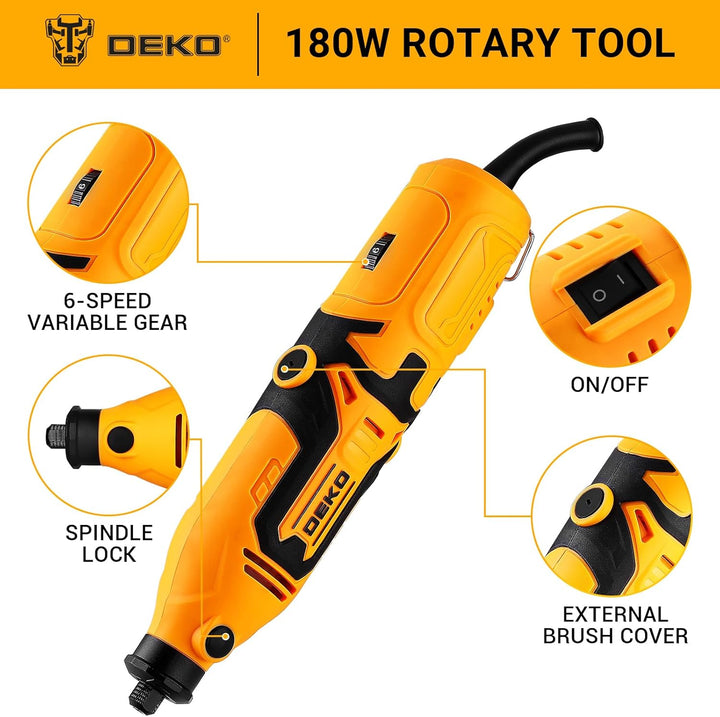 Multifunktionswerkzeug Rotationswerkzeug Gravur Gerät Mini Schleifer: DEKOPRO 170W 127 Zubehör Set V