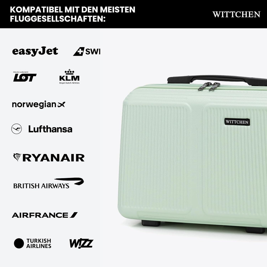 WITTCHEN Stripes Line Kosmetiktasche Kosmetiketui Reisekosmetiktasche Hartschalenkoffer ABS Bequemer
