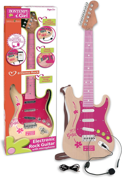 Bontempi 24 1371 1310-Elektronische Gitarre Rock, Rosa, Rosa