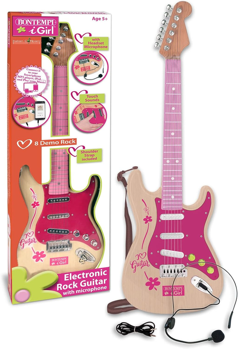 Bontempi 24 1371 1310-Elektronische Gitarre Rock, Rosa, Rosa