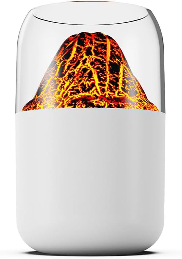 Vulkan Luftbefeuchter, 300 ml Mini Nebel Humidifier mit Umgebungslicht, Tragbarer Diffusor für Zuhau