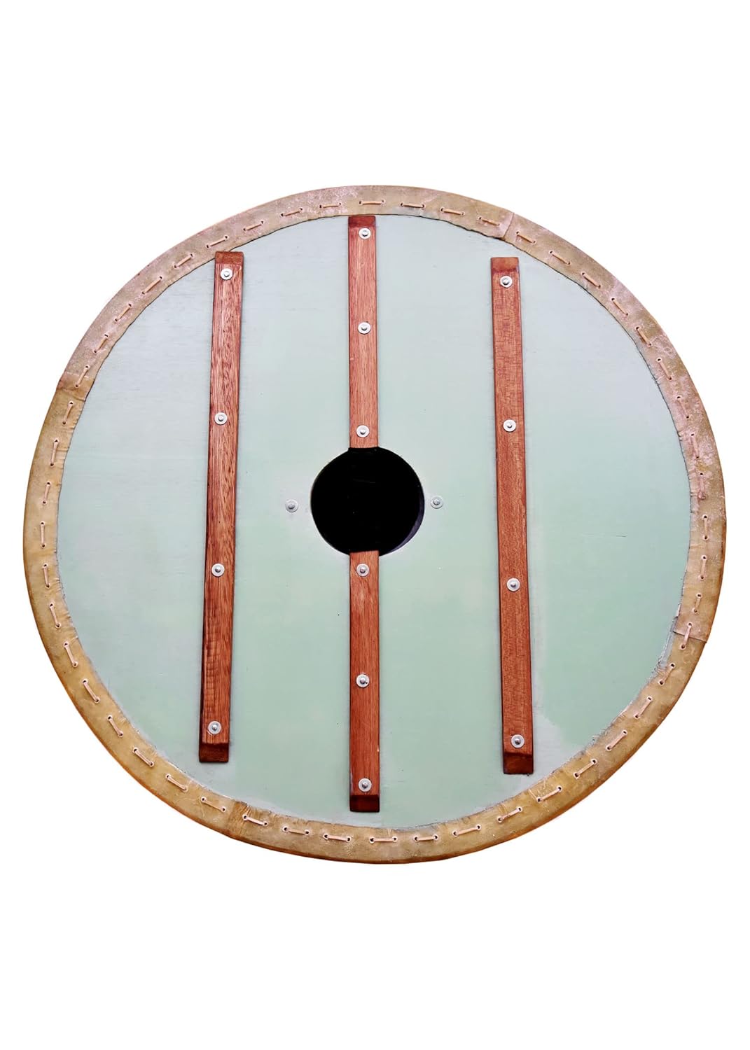 Battle-Merchant | Rundschild mit Fenrir-Motiv | handbemalter Wikingerschild aus Holz | 80cm (31,5 Zo