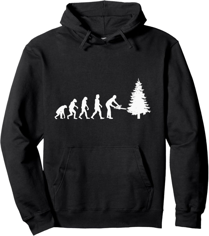 Holzfäller Förster Motorsäge Baumfäller Evolution Forstwirt Pullover Hoodie