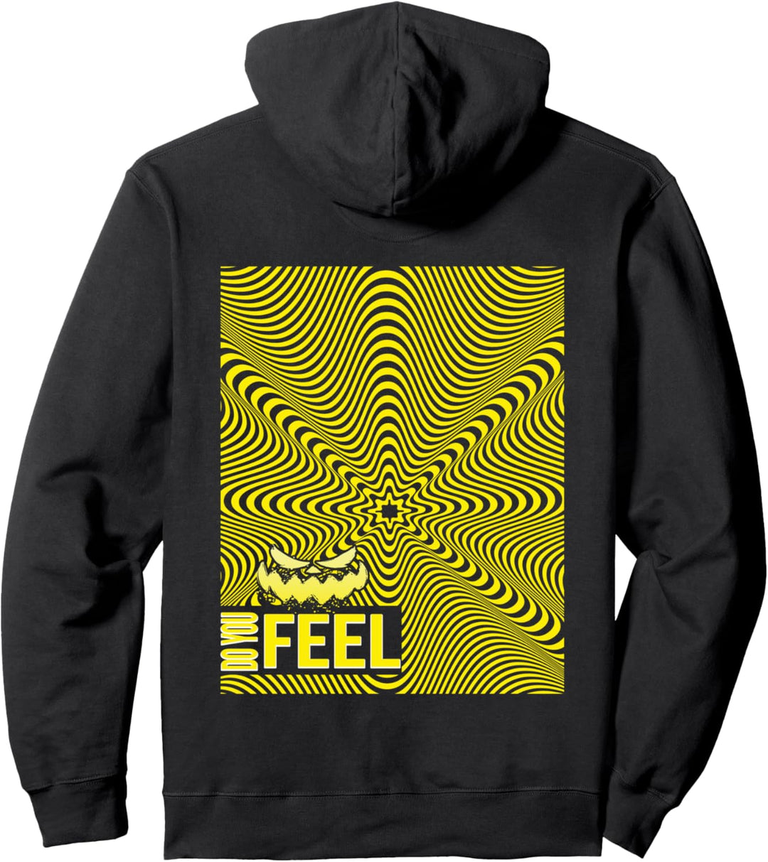Rave DJ Do You Feel Optische Illusion Dark Techno Backprint Pullover Hoodie