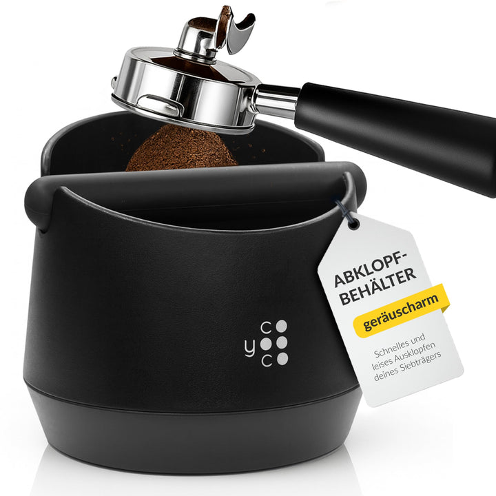 COYOOCO Abklopfbehälter für Siebträger gross – Espresso Knock Box geräuscharm mit rutschfestem Stand
