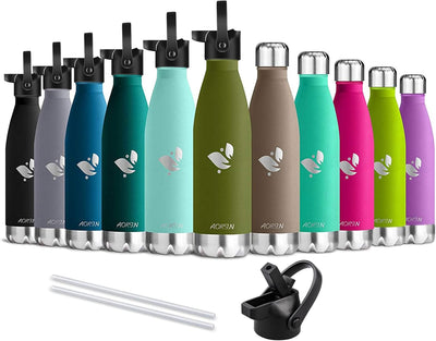 AORIN Vakuum-Isolierte Trinkflasche - 350ml/500ml/750ml - Wasserflasche BPA-Frei,24 H Kühlen & 12 H
