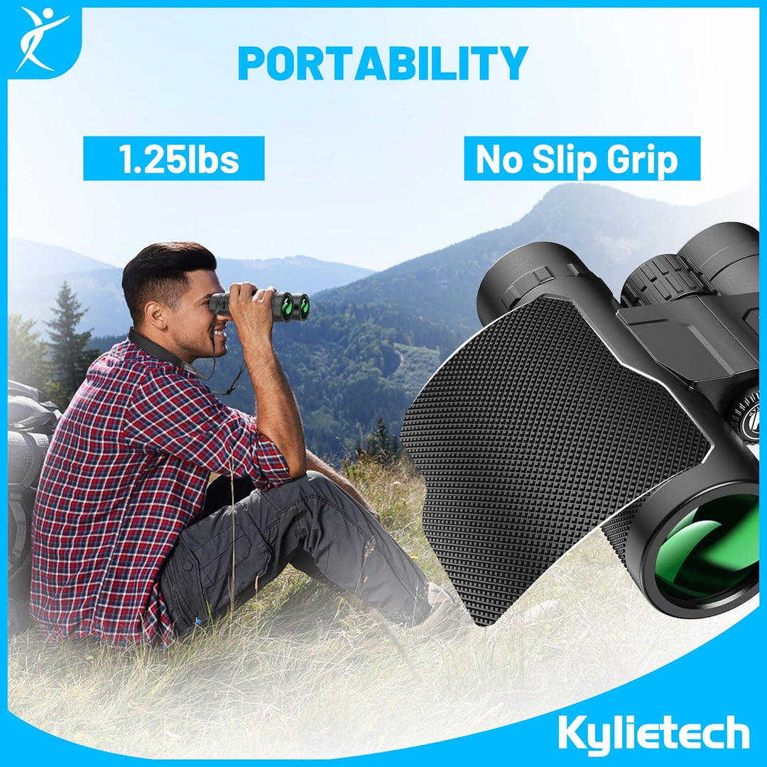 Fernglas Kylietech 12X 42 für Erwachsene, Wasserdicht Hochleistungs Ferngläser mit Tragegurt, Traget
