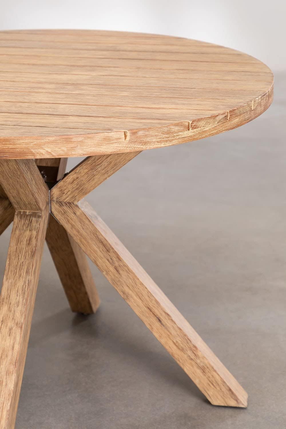 SKLUM Runder Gartentisch aus Holz Naele Ø100 cm, Ø100 Cm
