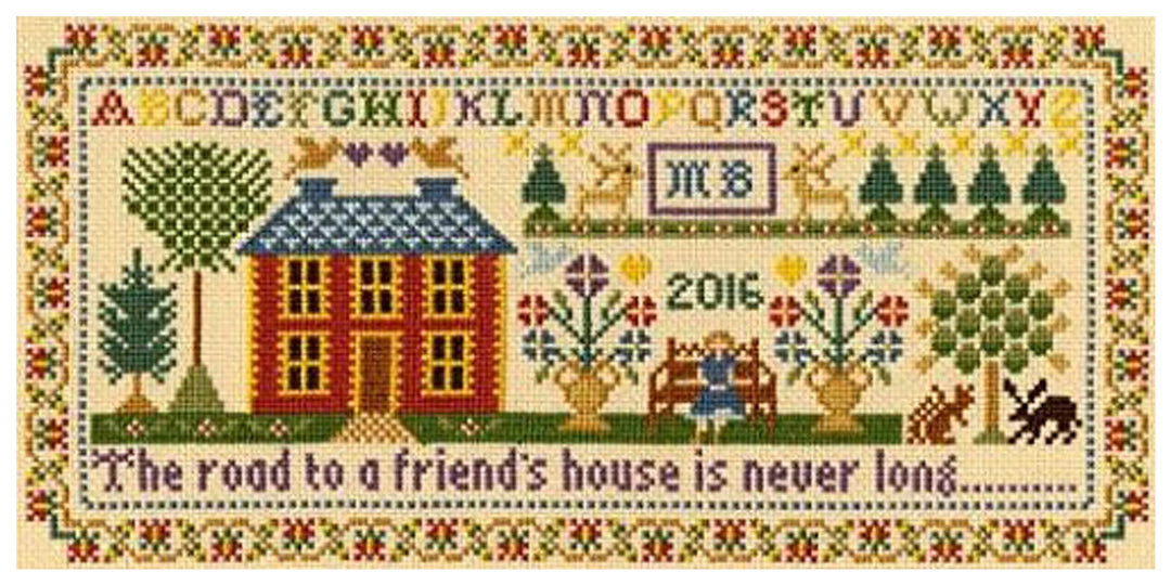 Bothy Threads Kreuzstich-Set "Haus eines Freundes", 30x15cm, XS1, Zählmuster
