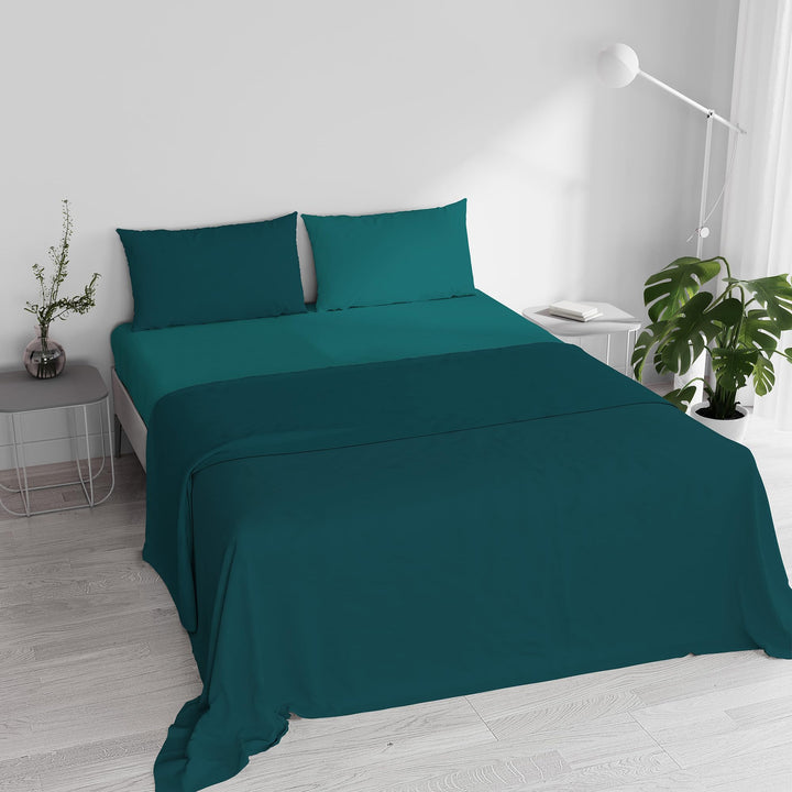 Italienische Bettwäsche Bett blau/Wasser Grün 250 x 300 cm 250 x 300 cm Aqua (Blau), 250 x 300 cm Aq