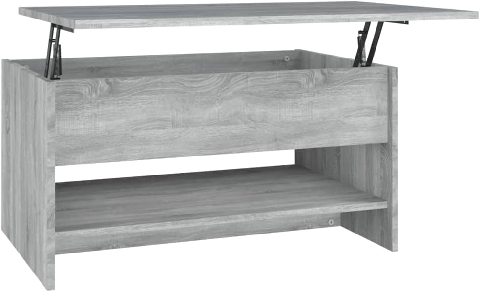 WIFESE 80x50x40 cm Couchtisch Höhenverstellbar Beistelltisch Wohnzimmertisch Verstellbare Tischplatt