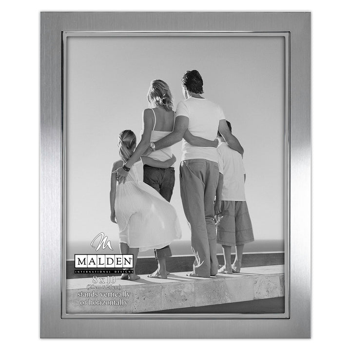 Malden International Designs Uptown Metallrahmen, matt, silberfarben, 20,3 x 25,4 cm, silberfarben S
