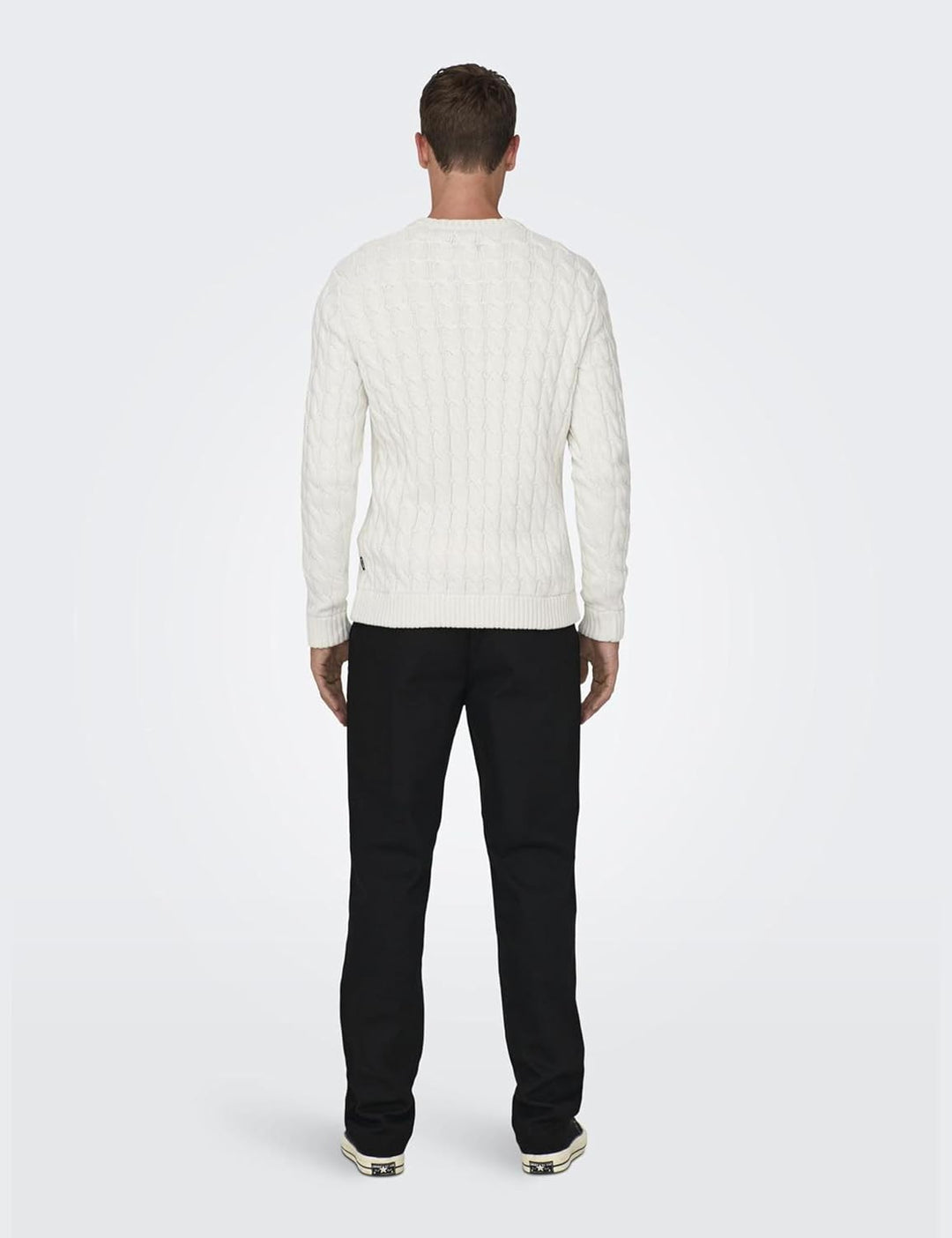 ONLY & SONS Male Strickpullover Normal geschnitten Rundhalsausschnitt Pullover XXL Antique White, XX
