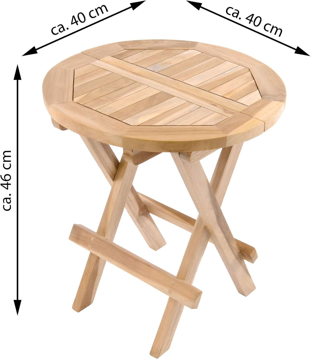 Divero Hocker Blumen-, Beistell-, Kinder-Tisch Garten Balkon Terrasse Teak-Holz klappbar behandelt u