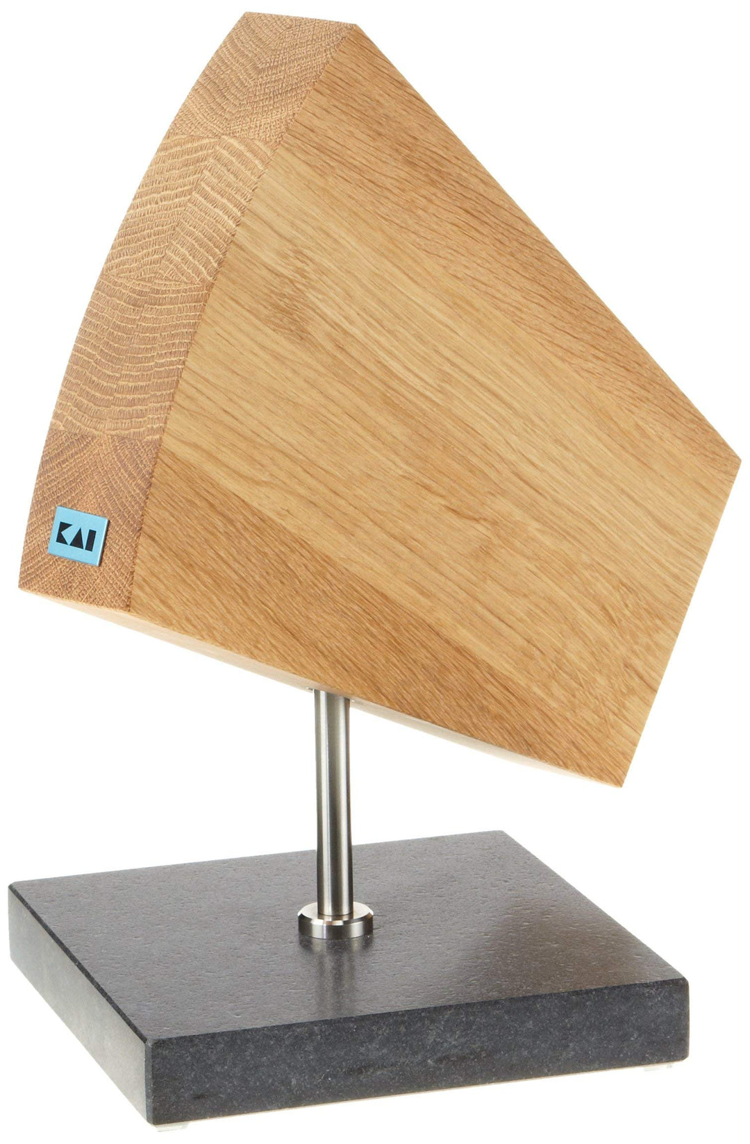 KAI drehbarer Messerblock 360° aus Eiche mit Granitboden - Premium Holz - Platz für 6-8 Messer, zwei