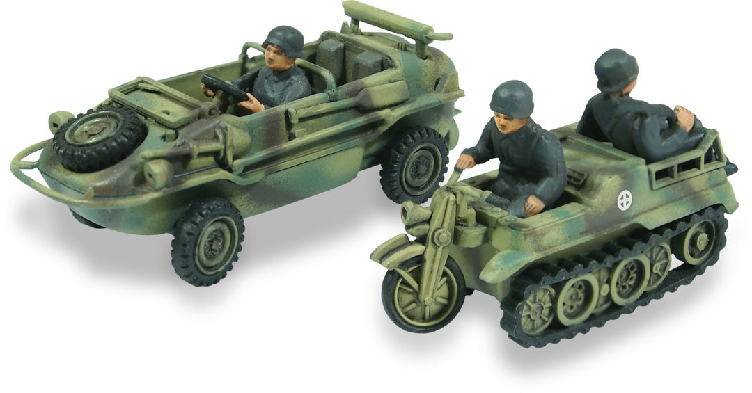 Lindberg 76084 - Schwimmwagen & 1/2 TrackMotorcycle