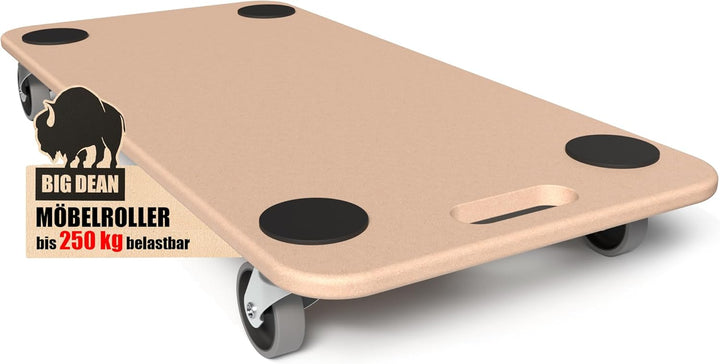 BigDean Möbelroller 250kg Rollbrett MDF Möbel Hund Roller Transportroller 1 Stück, 1 Stück