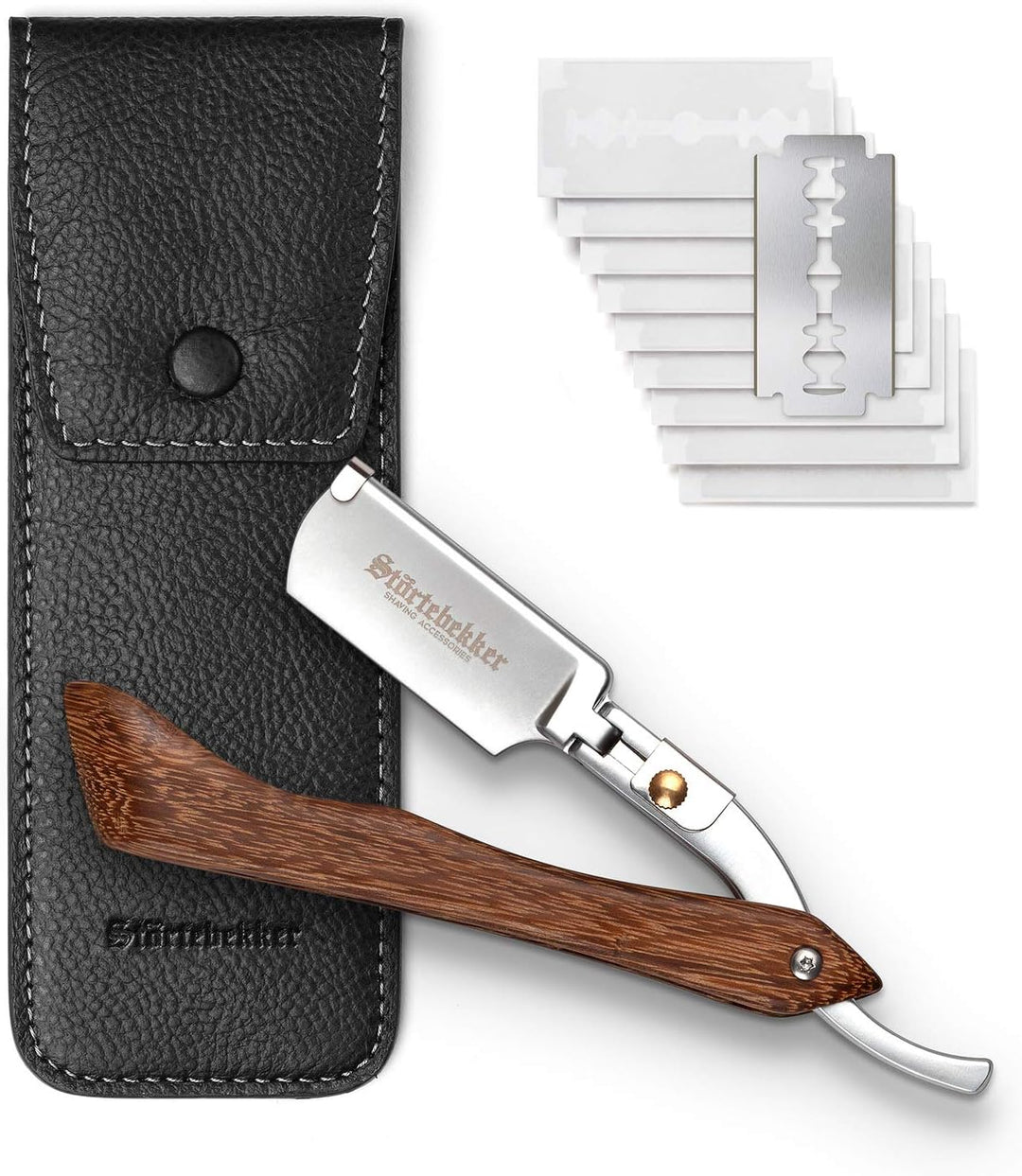 Störtebekker® Premium Rasurpflege Set - inkl. Rasiermesser, Etui, Rasierpinsel, Rasierseife, Rasiers