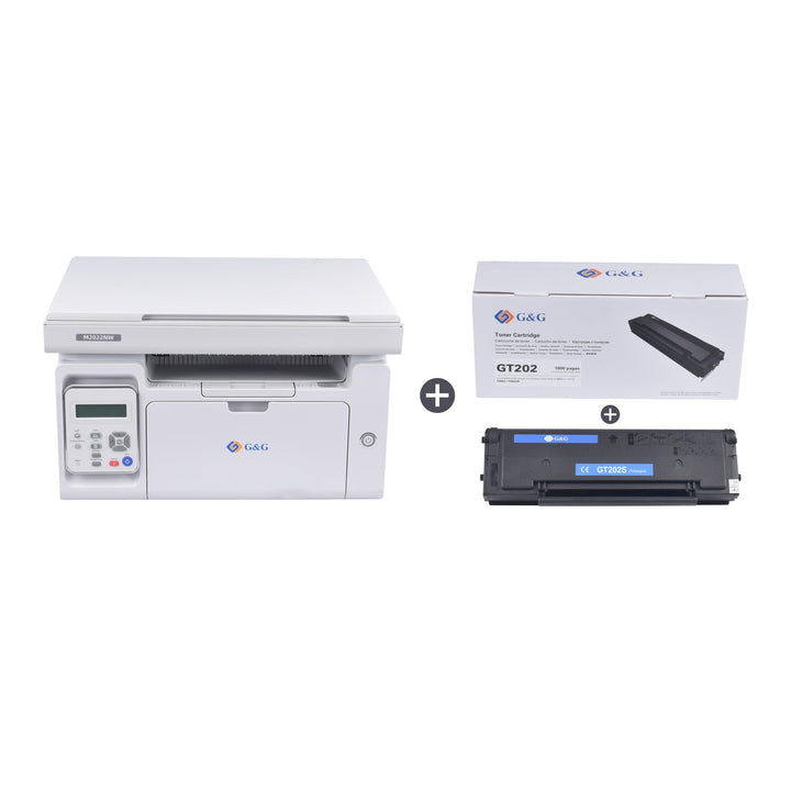 G&G M2022NW Laserdrucker - Multifunktionsgerät mit Drucker, Scanner und Kopierer,Schwarz-Weiss,WLAN(