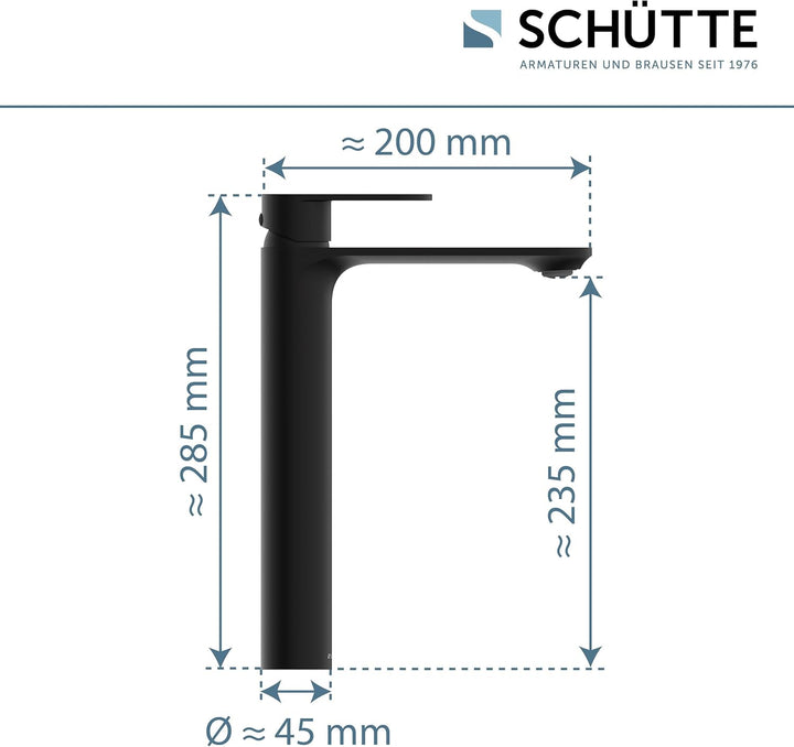 SCHÜTTE Waschtischarmatur MONTANA 32326, Wasserhahn Bad mit hohem Auslauf, Armatur Badezimmer, Einhe