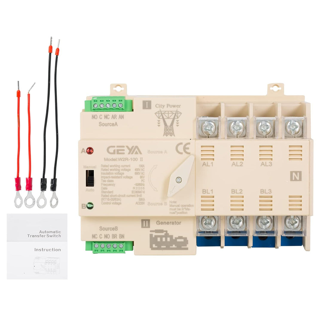 W2R Mini ATS, GEYA 2P/3P/4P Doppia Alimentazione Automatischer Transferschalter, Ununterbrochener El