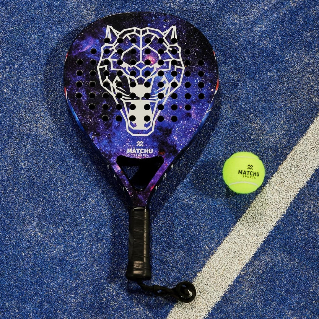 Matchu | Padel Schläger | Unisex | 100% Carbon-Rahmen, Glasfaser-Deckschicht und weicher Eva-Schaum