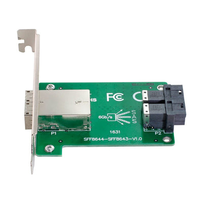 chenyang Mini SAS 2 SFF-8644 zu 2 SFF-8643 HD Data Server Converter Adapter mit Klammer 2 SFF-8644 t