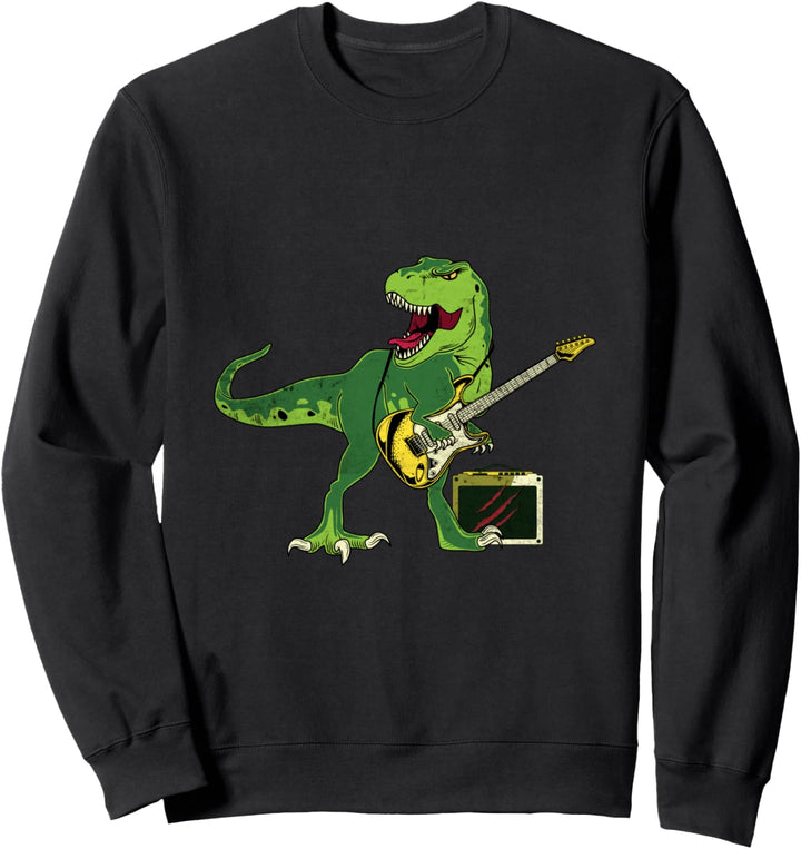 T-Rex mit E Gitarre Dinosaurier Rock Gitarrist Kinder Sweatshirt
