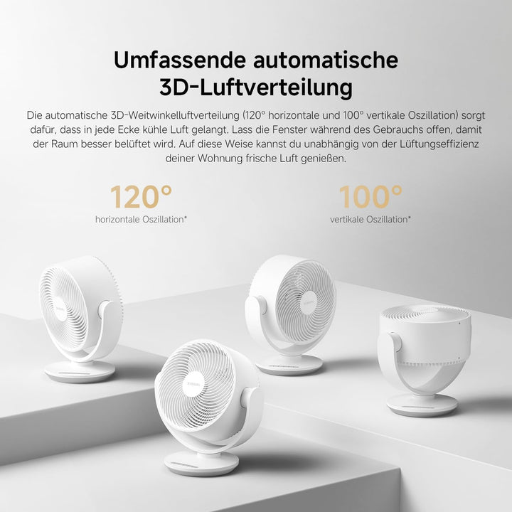 XIAOMI Smart Desktop Air Circulation Fan - Tischventilator mit 1180m³/h und 3D-Luftverteilung, 100 S