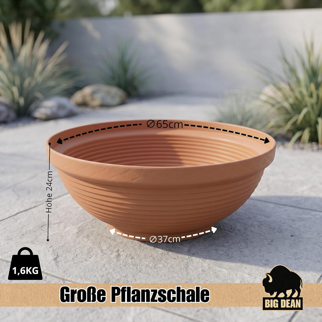 BigDean XXL Schale 65cm x 24 cm hoch Pflanzschale Miniteich